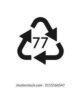 Copper Coated Glass. Glass recycling code 77 GL. Vector illustration