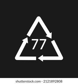 Copper Coated Glass. Glass recycling code 77 GL. Vector illustration