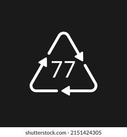 Copper Coated Glass. Glass recycling code 77 GL. Vector illustration