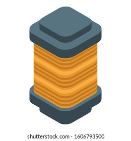 Copper coil icon. Isometric of copper coil vector icon for web design isolated on white background