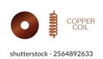 copper coil vector illustration on white isolated