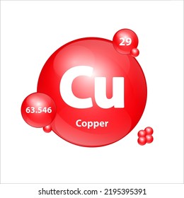 Copper Cuprum Cu Icon Structure Chemical Stock Vector Royalty Free