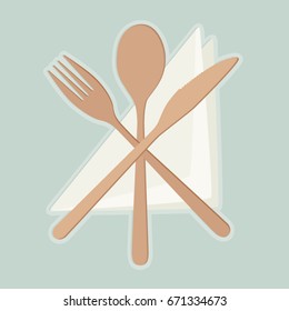 Copper cutlery - vector illustration