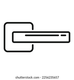 Copper door handle icon outline vector. Knob lock. Front metal