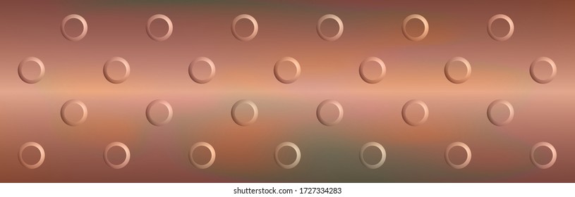 Copper dotted metal. Banner background texture