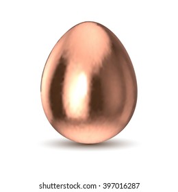 Copper egg isolated on white background.Vector illustration.
