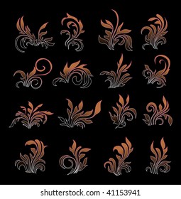 copper floral elements for you design