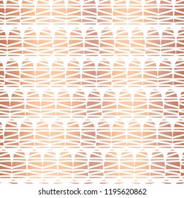 Copper foil geometric doodle shape seamless vector pattern. Hand drawn rose golden half dome abstract shapes on white background. Gift wrap, card, birthday, wedding, christmas, new year, baby shower