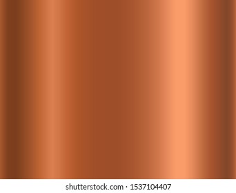 Copper foil texture background. Vector golden shine metallic gradient template. Copper antique color for border, frame, ribbon design.
