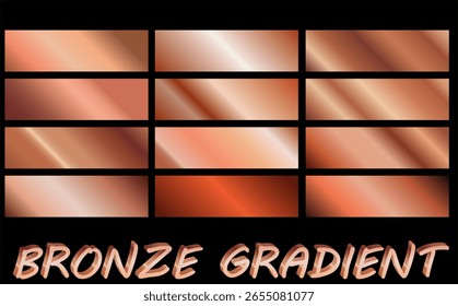 textura da folha de cobre. Modelo de gradiente de bronze. fundo dourado brilhante. paleta de gradiente de bronze..