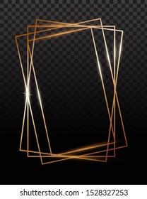 Copper frames. Copper geometrical polyhedron, art deco style for wedding invitation, luxury templates