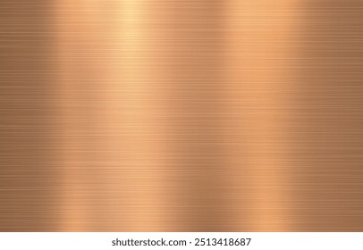 Koper goud geborsteld staal metalen textuur achtergrond, vector illustratie.