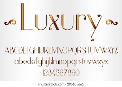 Copper gradient font