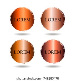 Copper Grunge circle on white background. Abstract logo design. Vector illustration eps10.