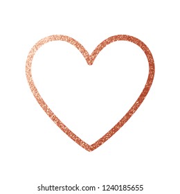 Copper Heart Icon. Vector Line.
