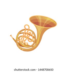 Copper Horn. Vector illustration on white background.