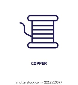 copper icon from construction and tools collection. Thin linear copper, steel, gold outline icon isolated on white background. Line vector copper sign, symbol for web and mobile