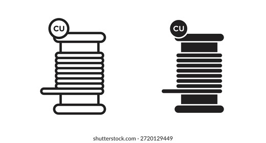 Ilustración de icono de cobre, Vector de línea delgada, signo de Diseño web,