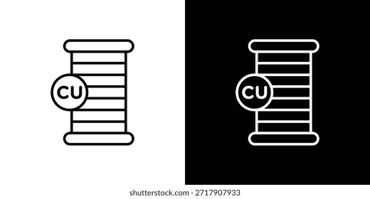 Icono de cobre - Estilo de línea. diseño de Plantilla de símbolos