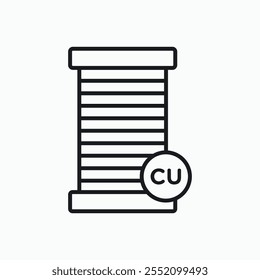 Copper icon. line style vector icon.