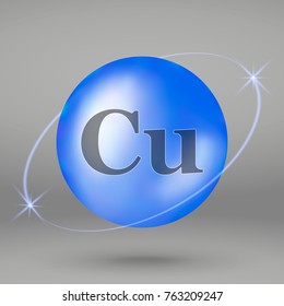 Copper icon. mineral drop pill capsule. Mineral complex design