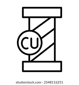 Copper icon Outline set in black and white color