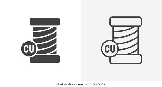 Copper icon. outlined vector style.