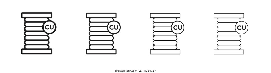 Copper icon. Simple graphic element set