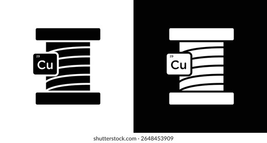 Copper icon symbol collection. Flat vector stock illustration.