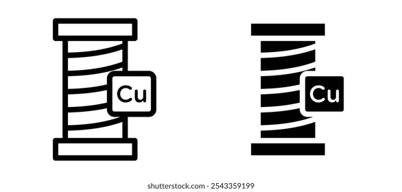 Copper icon symbol collection on white background.