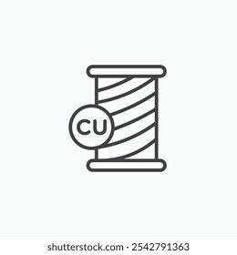 Copper icon in thin outlined.