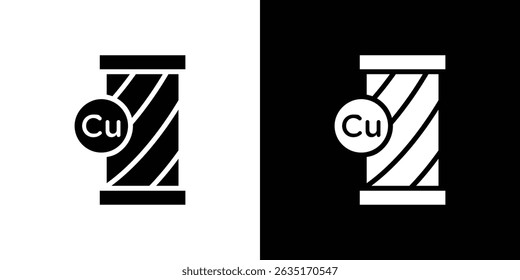 Ícone de cobre Vetor em estilo plano. Silhuetas de coleção