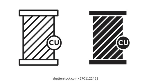 Copper icon vector glyph flat and trendy stroke line pack