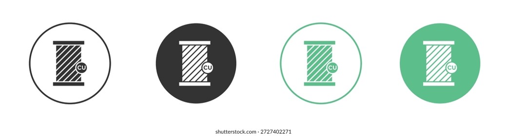 Conjunto de concepto de iconos de cobre. Ilustraciones vectoriales de glifos