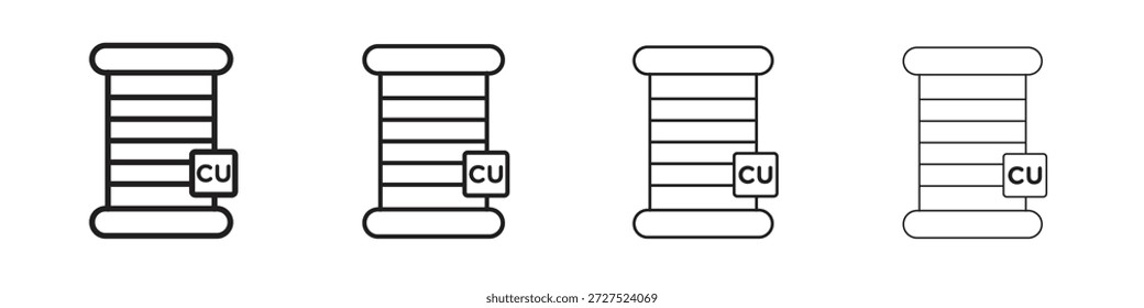 Iconos de cobre para el concepto móvil y el color del Diseño web editable
