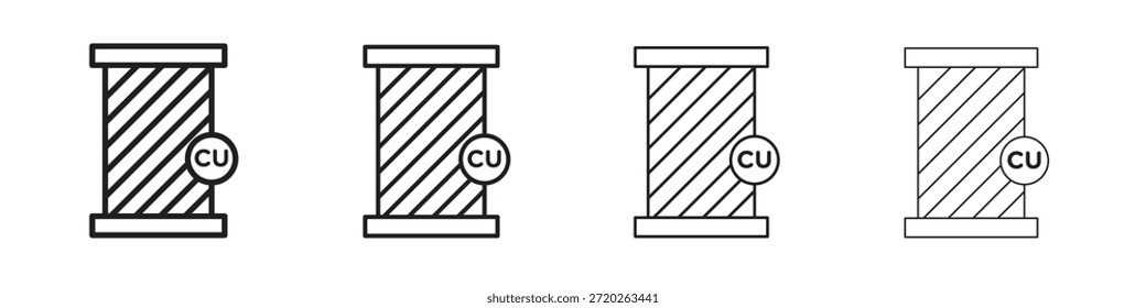 Iconos de cobre Esquema símbolo de Vector signo