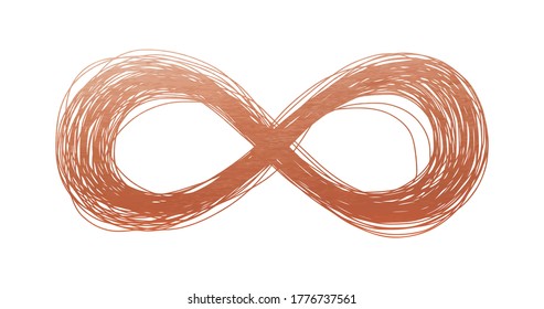 Copper Infinity Sign - The Circle Of Life - Hand Drawn Symbol
