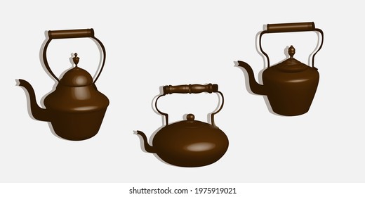 copper kettle. vector design. illustration