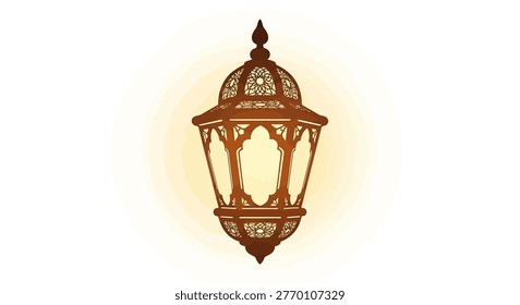 Copper lantern with glass panels