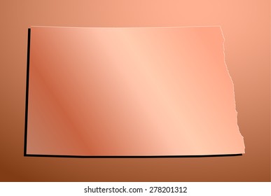 copper map of state north dakota