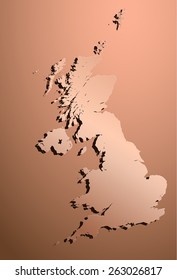 copper map of united kingdom