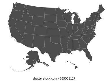 copper map of united states of america with border