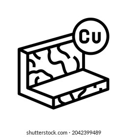 copper metal profile line icon vector. copper metal profile sign. isolated contour symbol black illustration