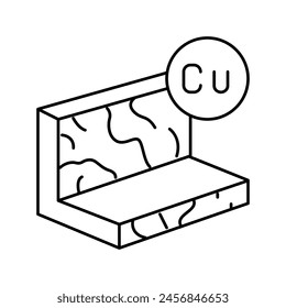 copper metal profile line icon vector. copper metal profile sign. isolated contour symbol black illustration