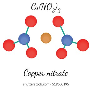 Copper nitrate CuN2O6 molecule isolated on white