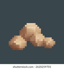 copper nugget stone in pixel art style with isolated background
