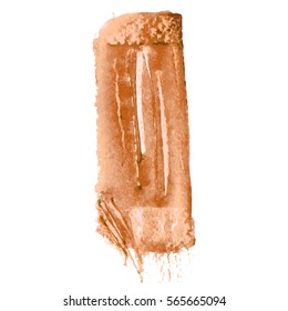 Copper orange background. Grunge surface pattern design. Washes texture. Abstract stains and splashes. Textured painted template. Watercolor painting artwork. Hand drawn vector illustration