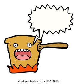 caricatura del personaje de una sartén de cobre