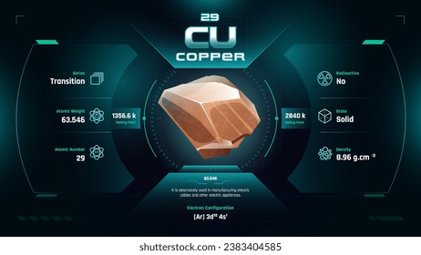 Copper Parodic Table Element 29-Fascinating Facts and Valuable Insights-Infographic vector illustration design