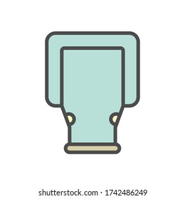 Copper pipe cover part in air conditioner installation work vector icon design, editable stroke.